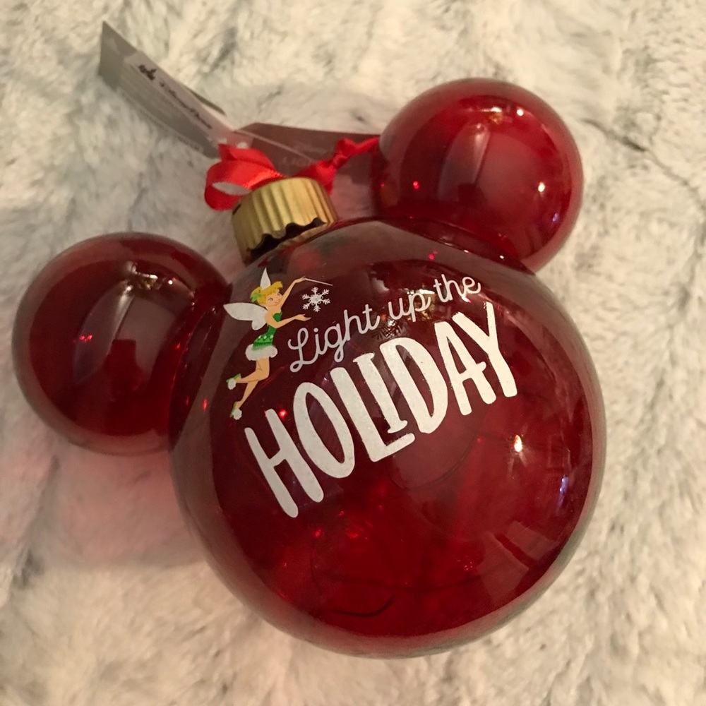 Tinker bell Mickey Christmas ornament light up